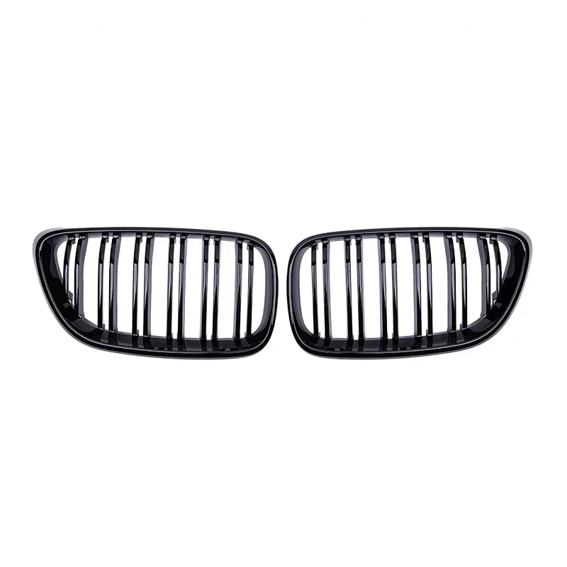 Pulleco For BMW 2 Series F22 F23 F87 M2 Car Front Bumper Grilles Kidney Racing Grill Double Slat Grille Gloss Black 2014-2018