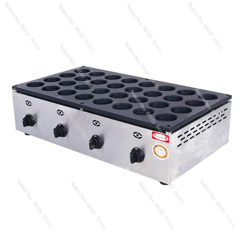 Máquina de pastel con ruedas mil trigo 32 agujeros gas red bean cake machine comercial huevo hamburguesa máquina carne huevo hamburguesa estufa