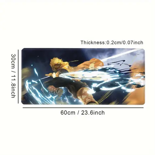 Imagen 2 del producto Alfombrilla de ratón Zenitsu Agatsuma de Anime Demon Slayer, alfombrilla de escritorio con almohadilla, accesorios para juegos, alfombrilla para teclado XXL Prime Gaming