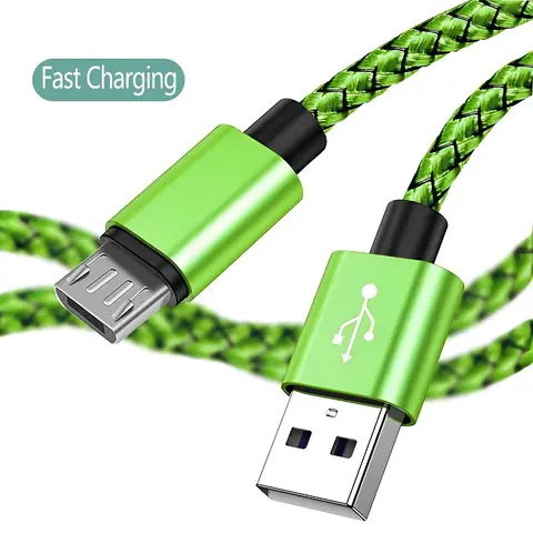 Micro USB Cable Data Sync 2A Nylon Braided Fast Charging 1M 2M 3M Charger Cable For Samsung  Huawei HTC Android Phone  USB Micro