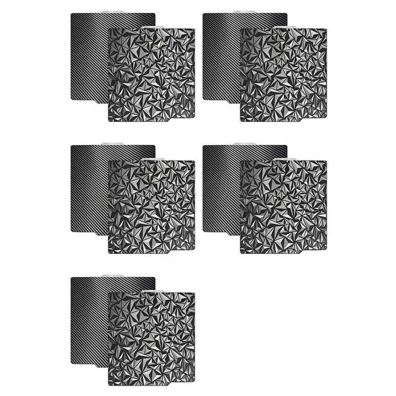 5X 3D Printer PEO PET Build Plate For Bambu-Lab X1/X1C/X1E/P1P/P1S/A1 3D Printer,PEO+Carbon Fiber PET Surface257x257mm-AT30