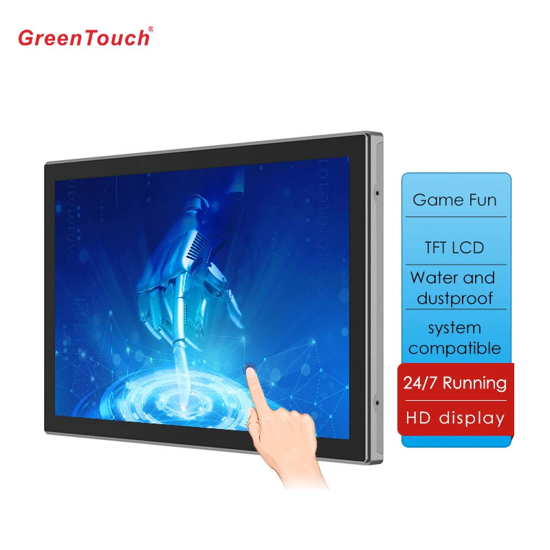 23.8" Open Frame Touch Monitor With HMI DVI Signal Input, Monitor, IPS Open Frame Touchscreen Monitor