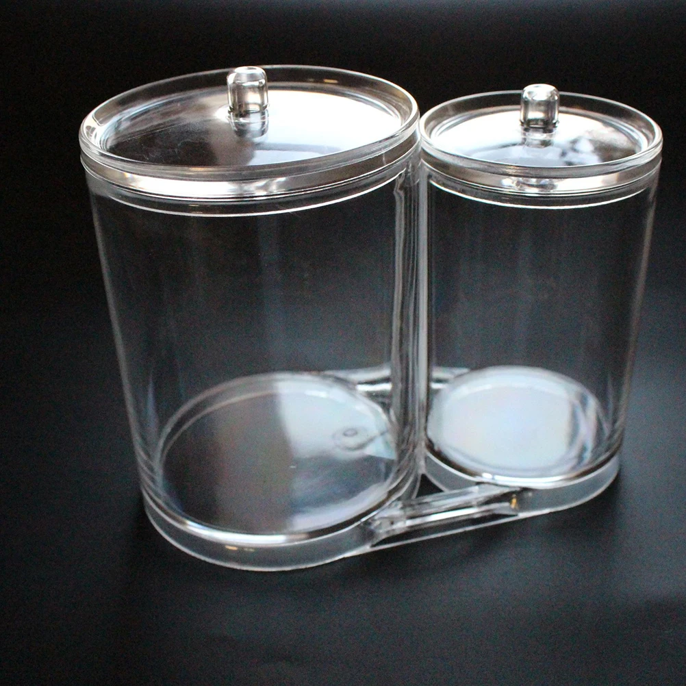 

Double Hole Cotton Swab Box Large Capacity Durable Portable Makeup Organizer Pads Holder Container Acrylic Travel
