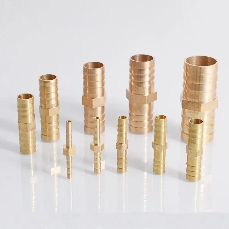 Brass 2 Way Reducing  4/6/8/10/12/14/16/19/25mm Straight Hose Barb Barbed Pipe Fitting Reducer Copper Coupler Connector Adapter