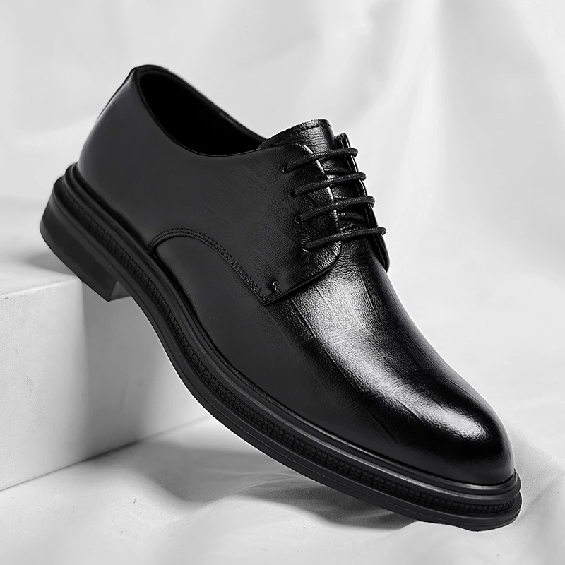 Mens Black Textured Leather Po - Men Formal Wear All Black ulasan dan harga