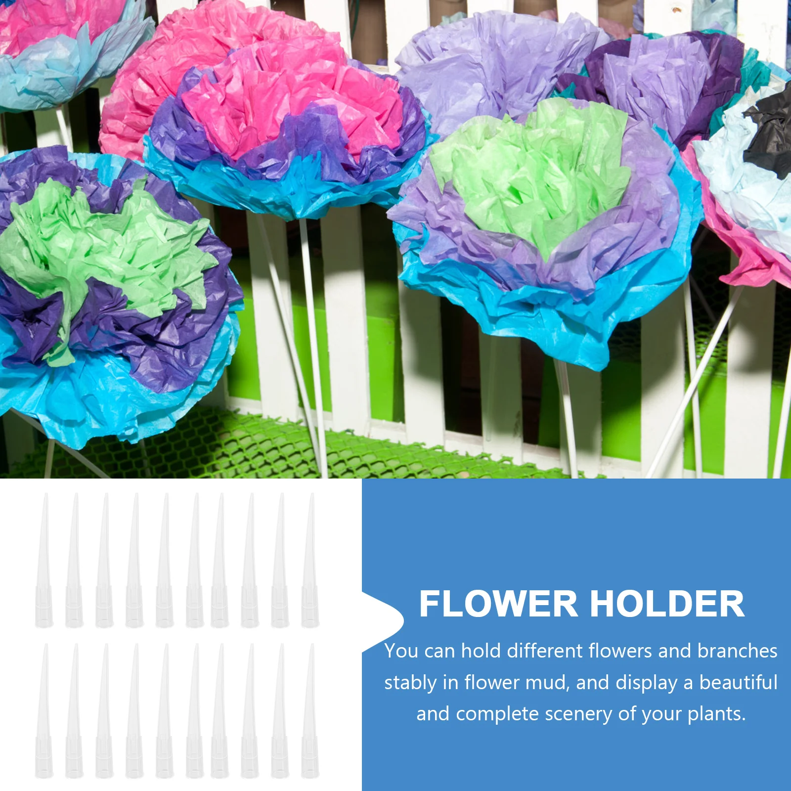 

100pcs Water Tubes Flower Arranger Plastic Floral Holder For Flower Mud Fixation Sturdy Branch Support Home Decoration Garden
