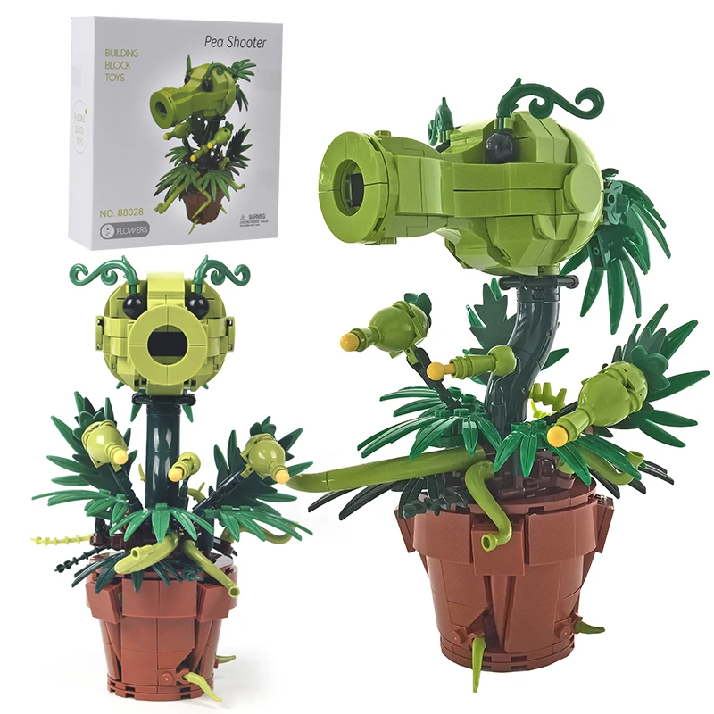 

Creative Plants Wars Game Character Pea Shooter Building Blocks Bonsai Model Plant Potted Assemble Bricks Toy Gift For Kid Adult