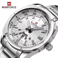 NAVIFORCE 9038 Fashion Men's Quartz Wristwatch Calendar Week Waterproof Stainless Steel Strap Elegant Business Watches for Men