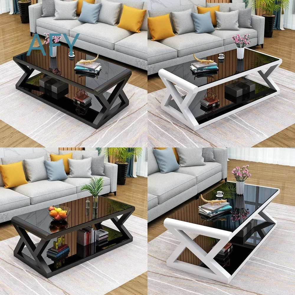 Tempered Glass Coffee Table for Small Apartment Living Room Office Space Modern Minimalist Home Decor Tea Table for