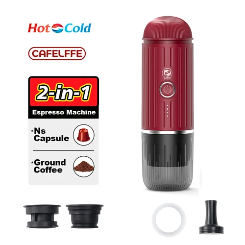 ICafilas 휴대용 커피 머신, 엑스프레소 커피 메이커, 네스프레소 돌체 포드 캡슐 커피 파우더, 자동차 및 가정용 USB DC12V 