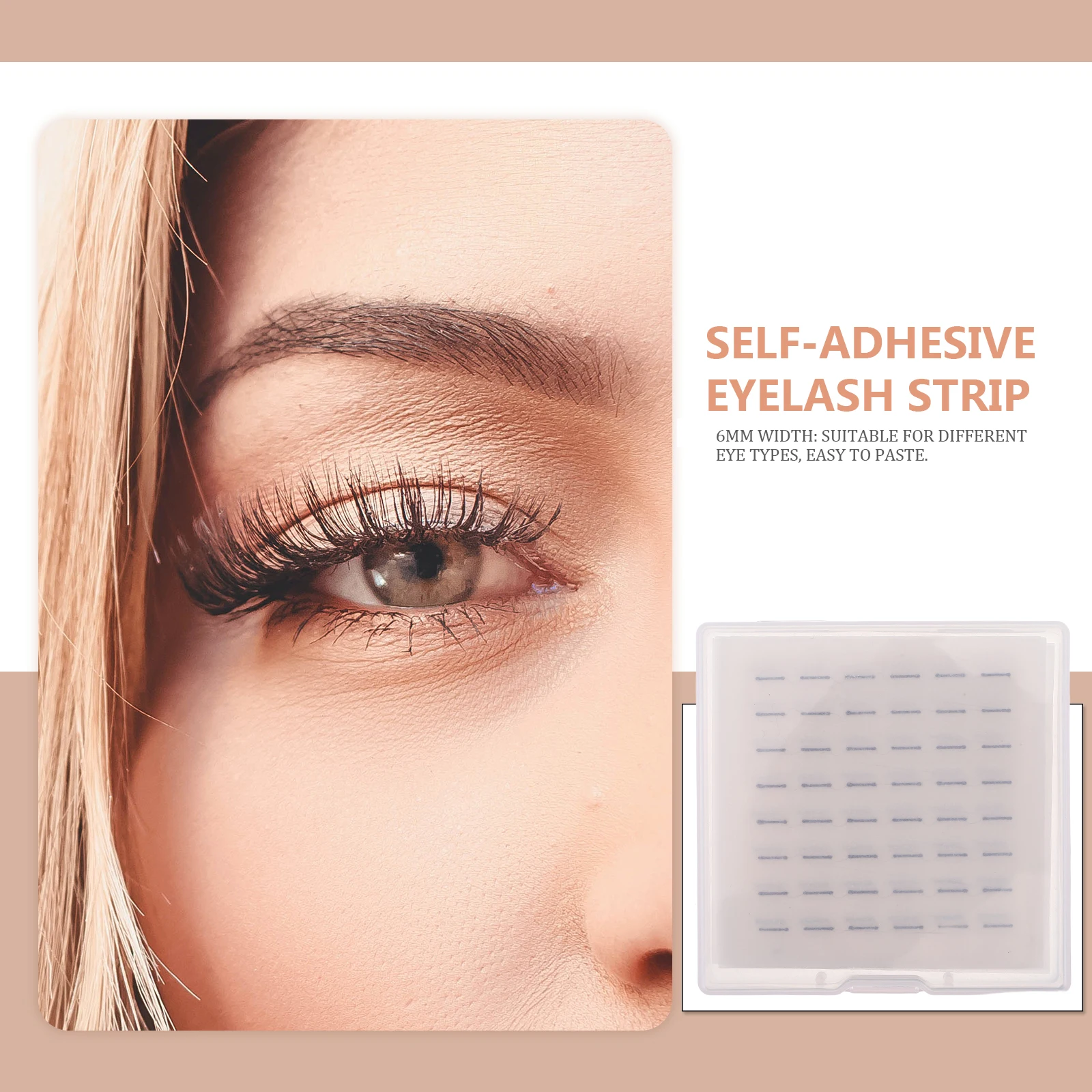 

Reusable Self Adhesive Eyelash Strips Splashproof Sweatproof 6mm Faux Eyelash Glue Strips Natural Look Lash Extension Supplies