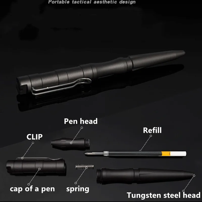 Tactical Pen Writing Smooth Emergency Broken Windows Self Defense EDC Multi-Function Pen