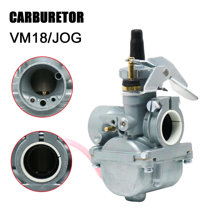 Sclmotos- Mikuni 18mm VM Series Universal Round Slide Carburetor VM18-144 For Yamaha JOG 80 Dit Pit Bike Mini Moto Cafe Racer