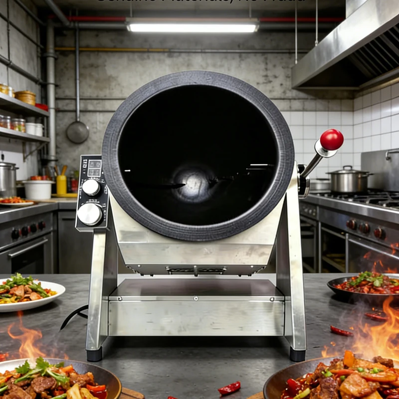 Máquina de Cocina Automática Comercial de Sobremesa con Tambor Pequeño para Arroz Frito, Fideos, Pasta y Salteados