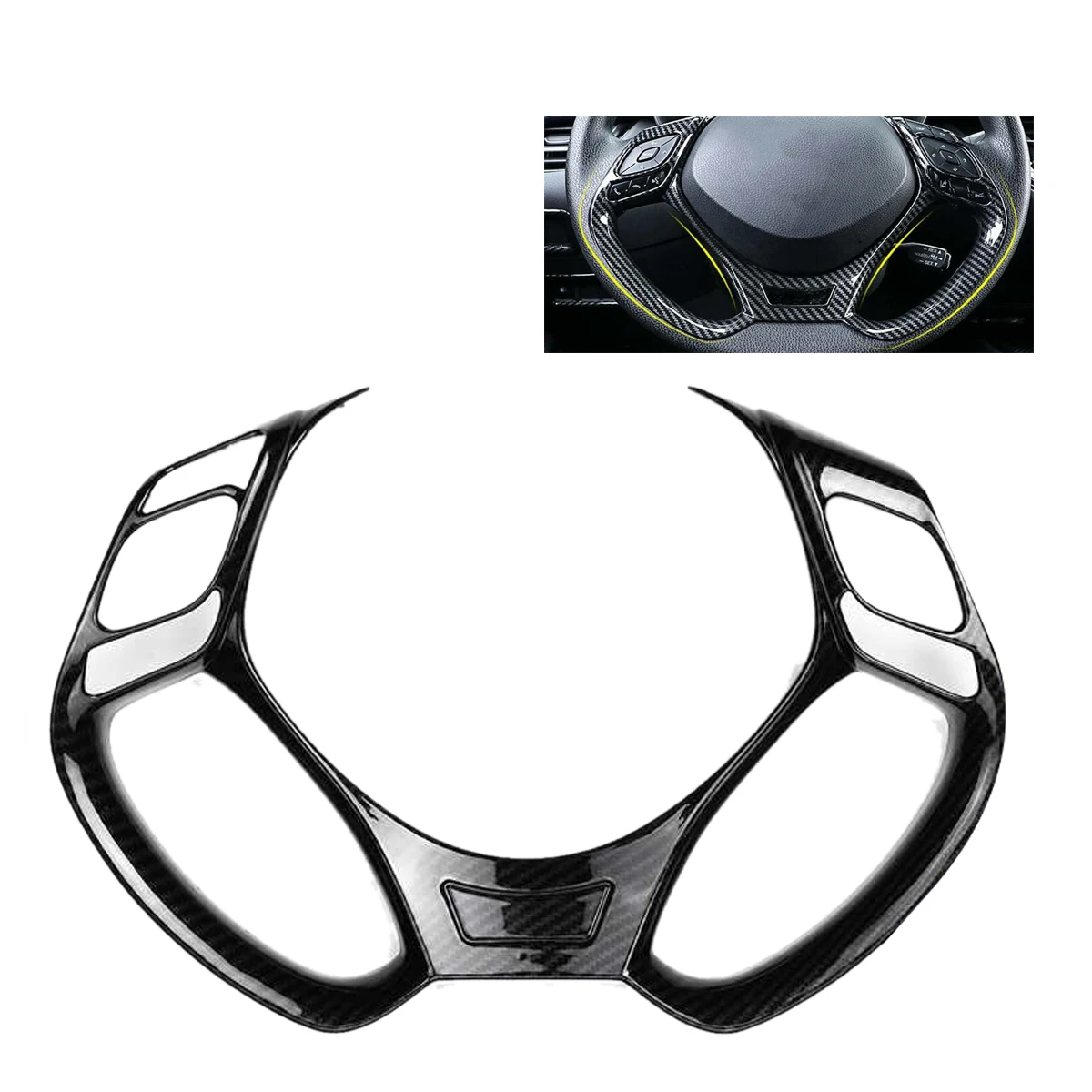 Car Steering Wheel Button Trim Decor Cover for Toyota C-HR CHR 2016 2017 2018 2019