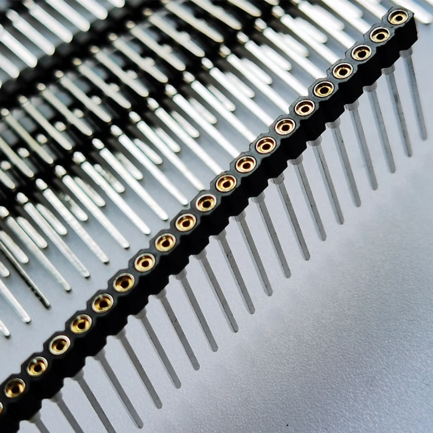 10pcs 2.54mm L7.43/9.7/11.75/17.8mm Round Single Row 1x40Pin Hole Breakable PCB IC Crystal Transistor Female Pin Header Socket