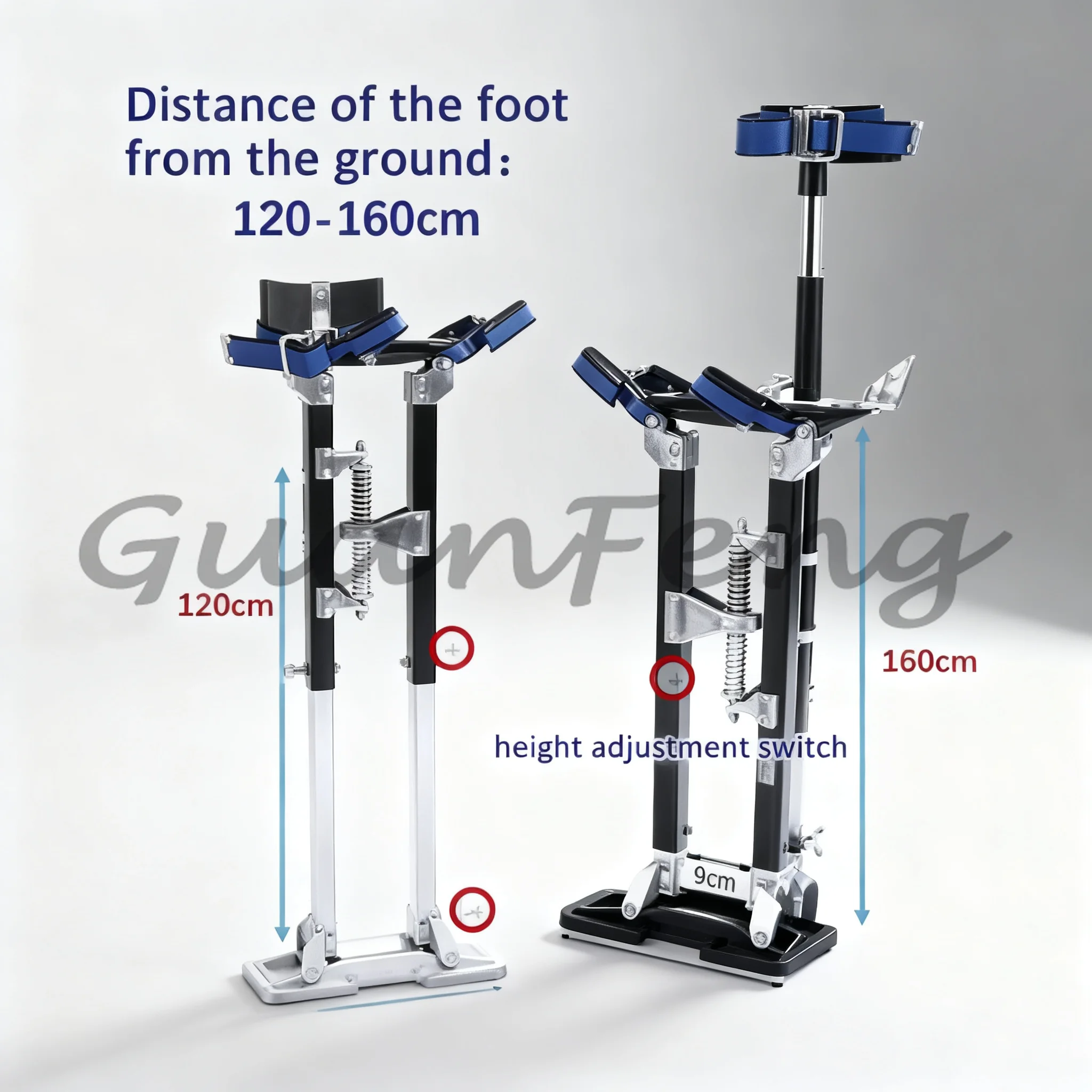 Aluminum Alloy Adjustable Drywall Stilts, Height Lifting Support Bracket for Indoor Wall Painting & Stage Show
