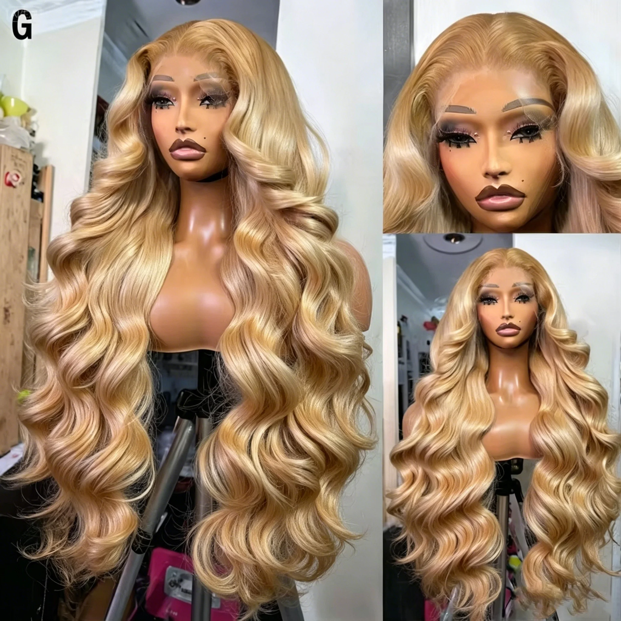 

34 36inch 27 Honey Blonde Body Wave Wig Human Hair 13x6 Transparent Hd Lace Frontal Wig For Women 250 Density Brazilian Wigs