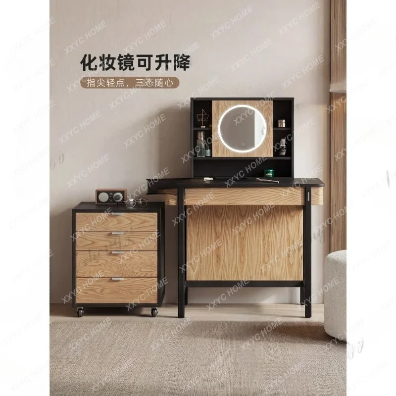 XXMakeup table, dresser, storage cabinet integrated, new solid wood small apartment mirror chest