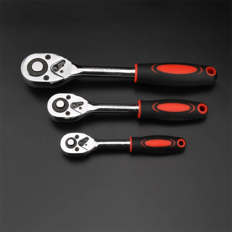 

24 Teeth Ratchet Wrench 1/4" 3/8" 1/2" CR-V Wrench Set Reverse Adjustable Spanner Quick Release Professional Repair Hand Tools