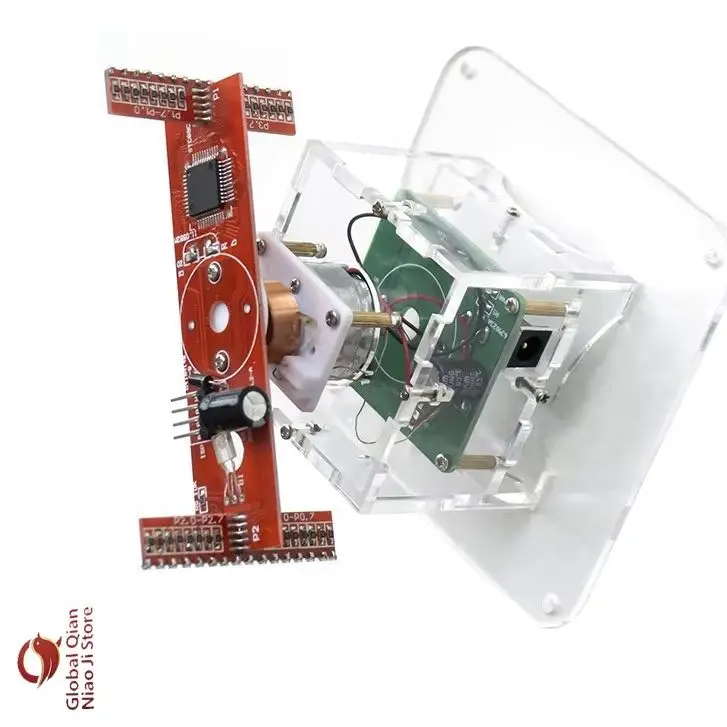 DIY Soldering Kit Dual-Color Cross Rotating LED Display 51 Microcontroller Preloaded Programs Model TJ-56-114A
