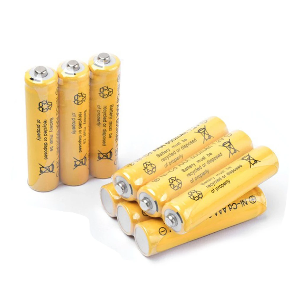 AAA Ni-CD 1.2V 600mAh Rechargeable Battery NiCD Cell for Remote Control Clock Electric Toy Camera Solar Light Replacement