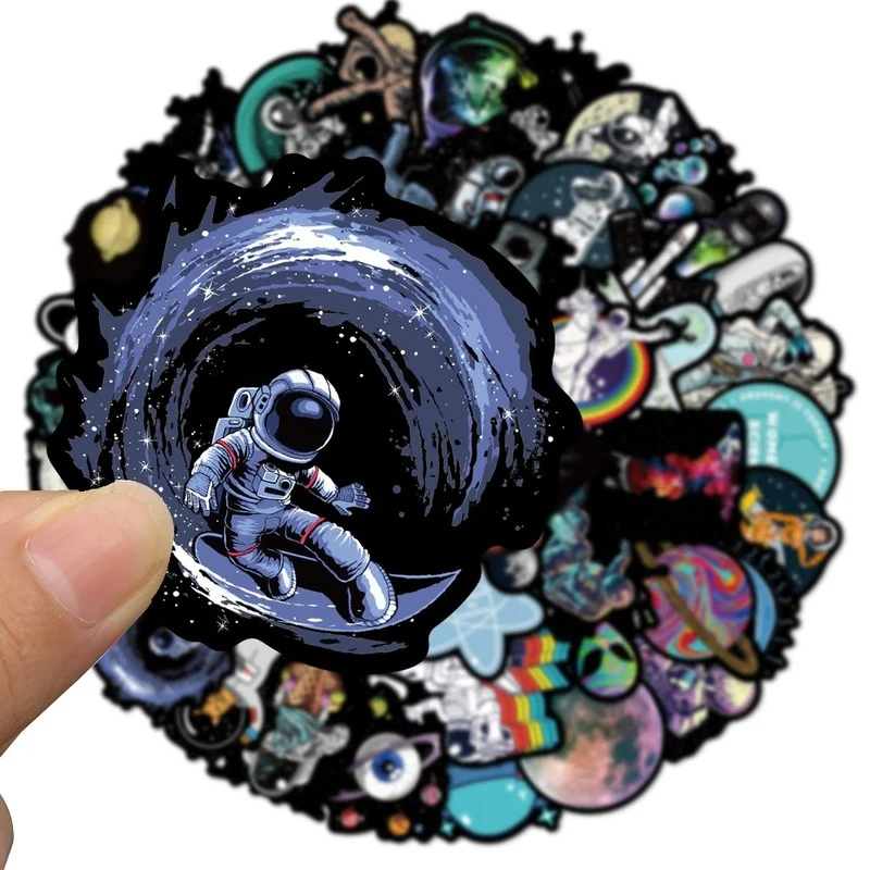 10/30/50 pçs espaço exterior astronauta graffiti adesivos dos desenhos animados diy skate álbum diário bagagem pvc adesivo à prova dwaterproof água