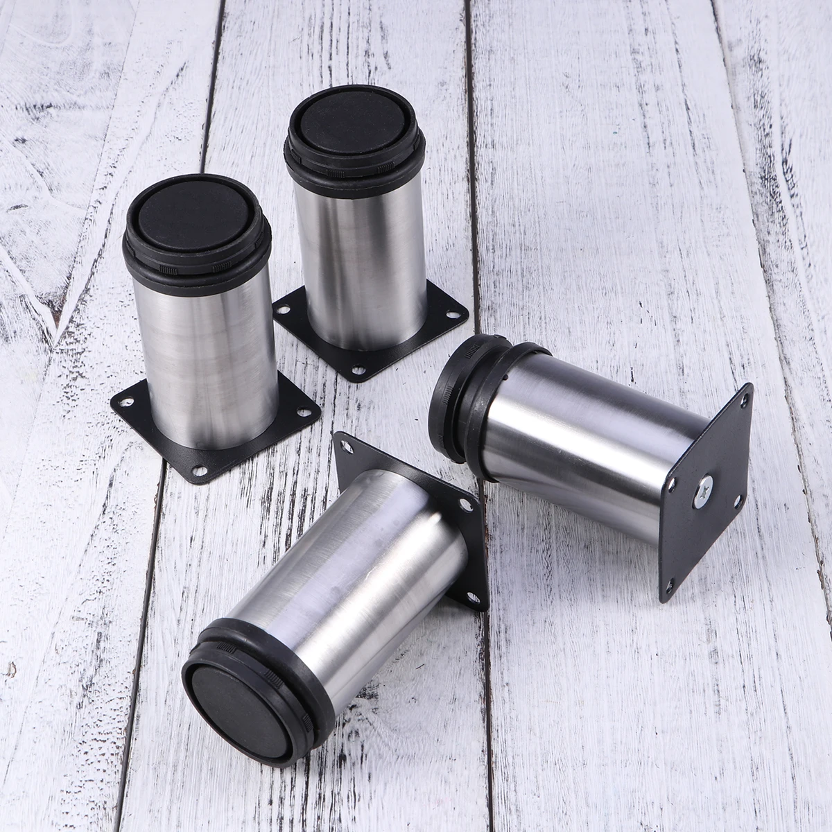 

4pcs Stainless Steel Furniture Support Feet Adjustable Replacement Cabinet Legs Sofa Coffee Table Support Legs for Home (50x120m