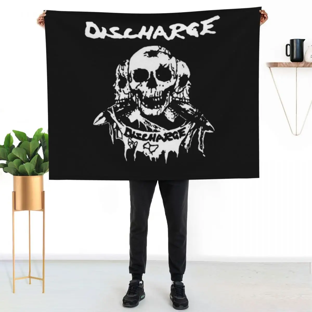 discharge band punk Classic Throw Blanket Comforter Decorative Sofa Luxury Brand for sofa Loose Bed Fashionable Blankets
