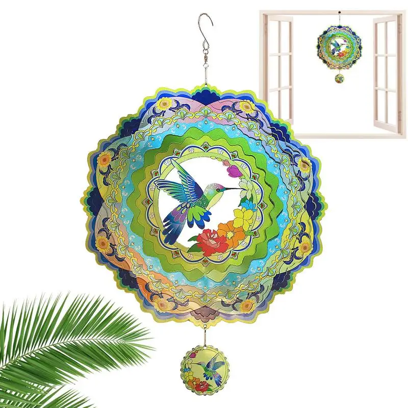 

Outdoor Wind Spinners 3D Wind Spinner For Indoor Outdoor Metal Wall Hang Garden Spinner Kinetic Yard Art Decorations For Trees