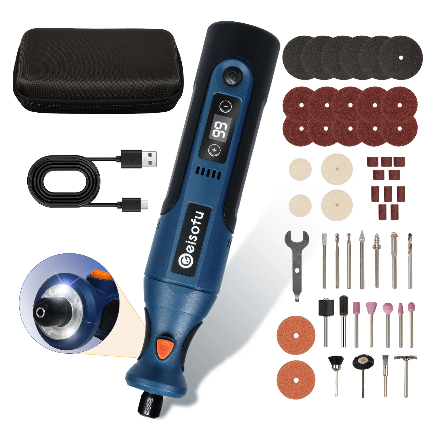 Беспроводная дрель-шлифовальный станок, вращающийся инструмент, ручной 5000-25000r, 12-скоростная регулировка, ручка для резьбы по дереву для деревообработки, фрезерования, гравировки