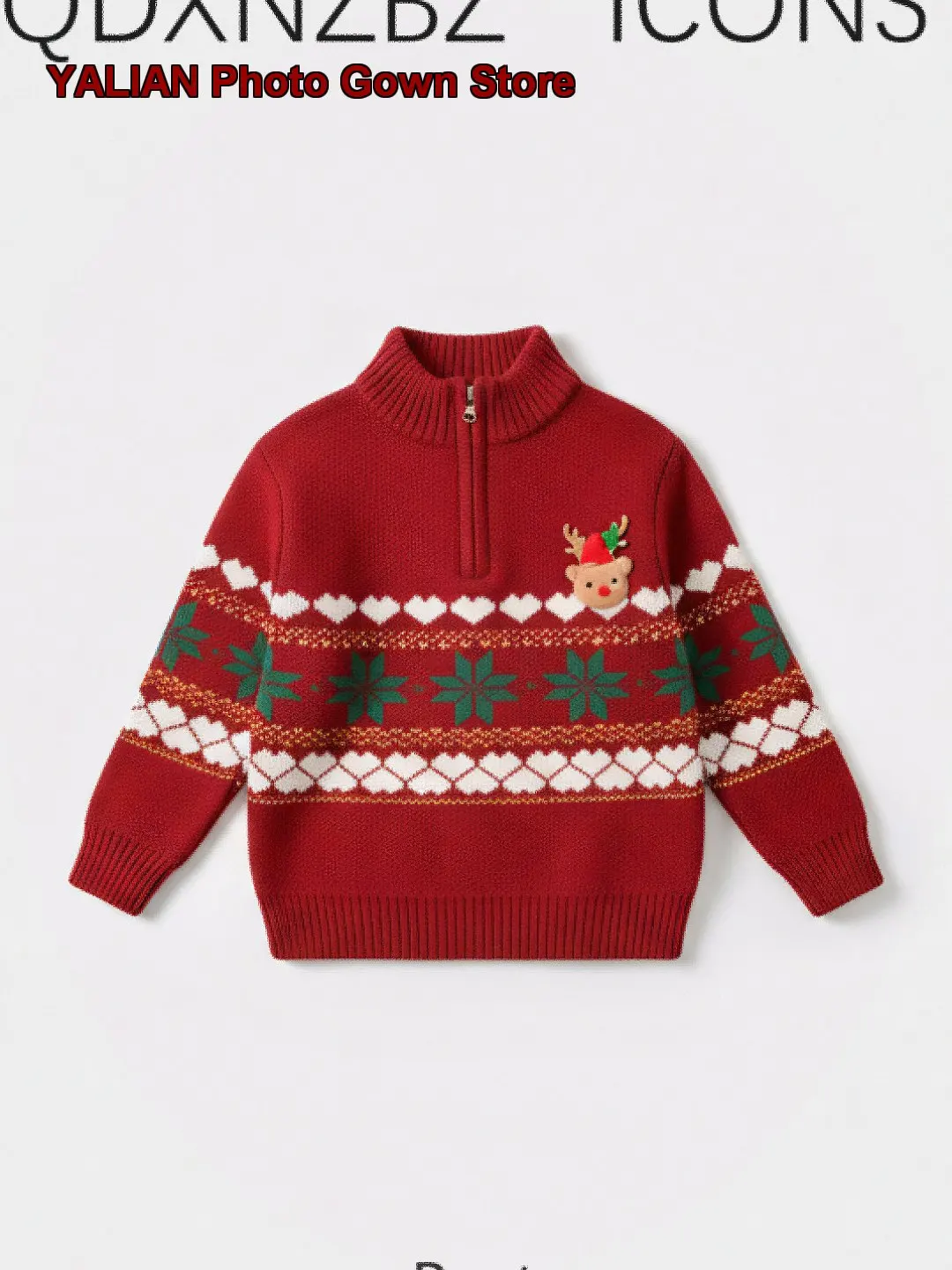 Christmas Kids Clothing Boys Winter Wearable Gift Newborn Red Knit Top