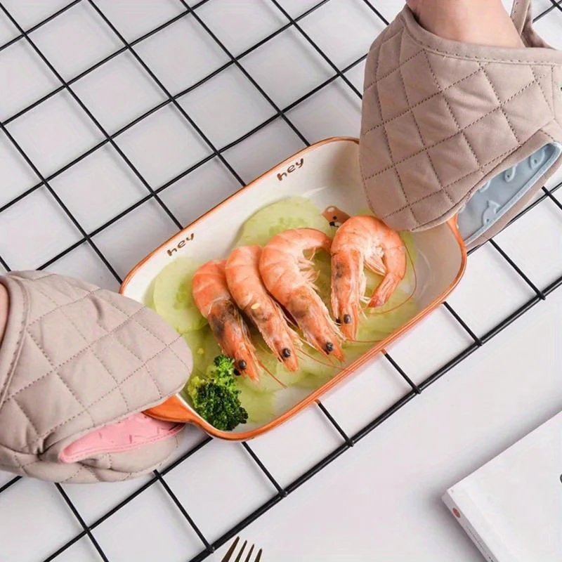 1pc Heat-insulating Gloves, Anti-scald Microwave Gloves, High Temperature Resistant Kitchen Baking Oven Gloves