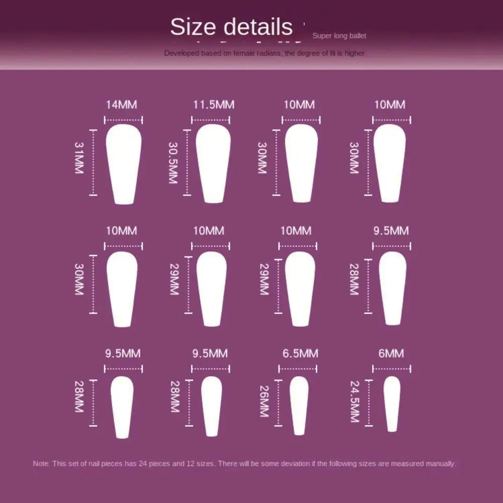 Modische lange Ballerina-Kunstnägel, französischer Marmor, Glitzer-Nagelspitzen, abnehmbar, vollständige Abdeckung, zum Aufdrücken der Nägel, zum Selbermachen
