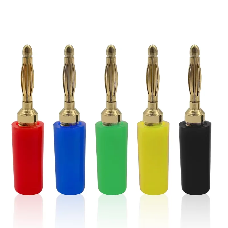 40Pcs 2mm Mini Banana Plug Socket Connectors 10A Pure Copper Test Probe Power Supply Terminals Red Black Green Assorted Colors