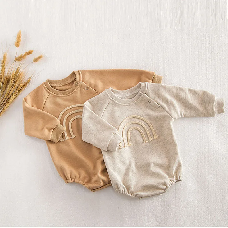 MILANCEL Spring Baby Bodysuit 3-24M Cute Rainbow Toddler Girls Jumpsuit Loose Thin Infant Clothes Korean Version Boys One Piece