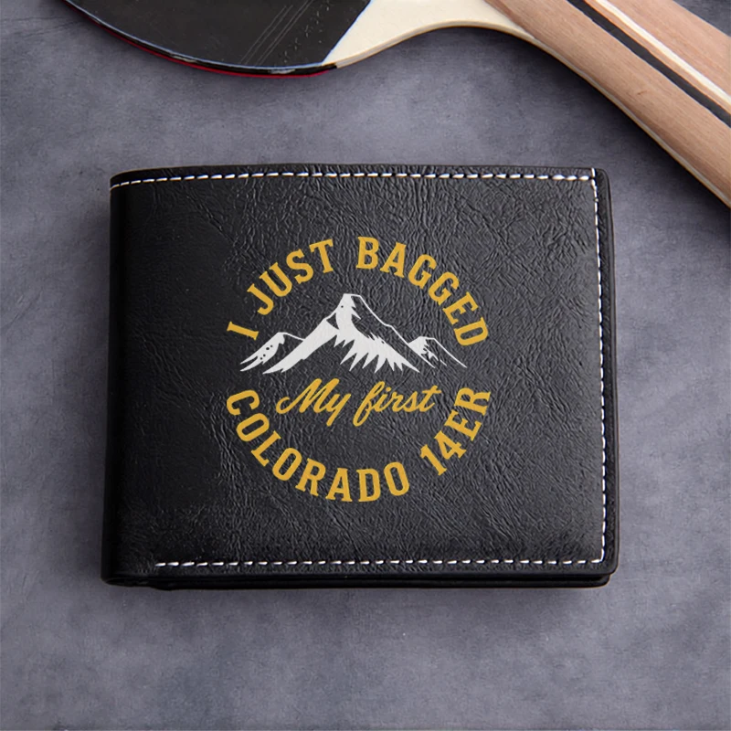 I JUST BAGGED MY FIRST COLORADO 14ER Premium PU Leather Compact Wallet for Men Lightweight Durable Design