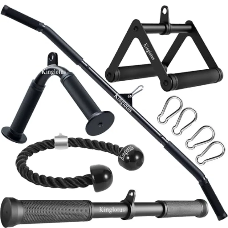 

Набор аксессуаров для домашнего тренажерного зала: 39-дюймовая насадка для тяги вниз с прямой рукояткой, V-образная рукоятка, двойной трос для трицепса