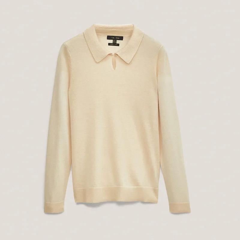 Ethereal MD 2025 massidutti autumn new style of Ladies' casual and fashionable Rayon and wool blended polo knitted sweater