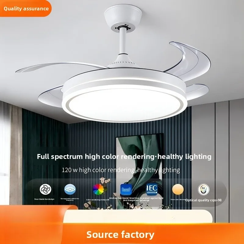 Light High Power Inverter Hidden Ceiling Fan Light Modern Minimalist High Power Smart Lighting Living Room Bedroom Dining