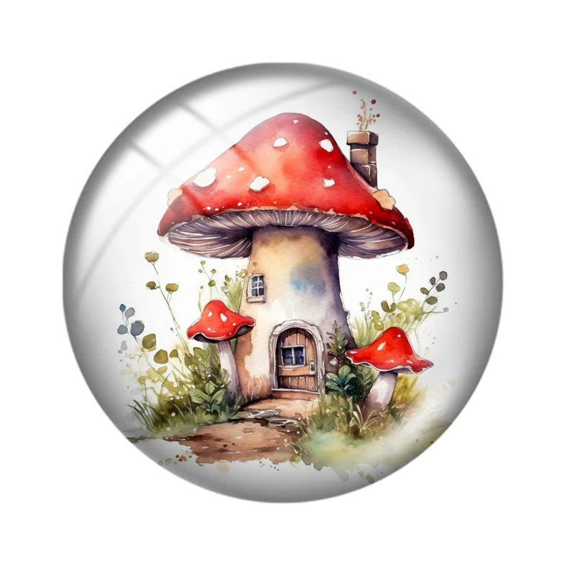 Acquerello fairy house mix 12mm/18mm/20mm/25mm Round photo glass cabochon demo flat back Making risultati