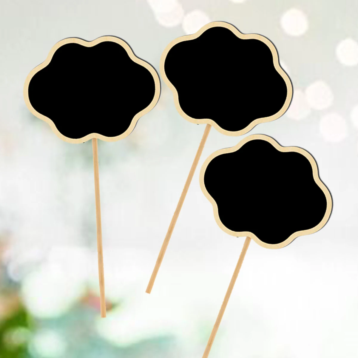 

20pcs Cloud Shaped Wooden Mini Blackboard Toppers Chalkboard Signs Garden Flower Plant Labels Lightweight Message Boards