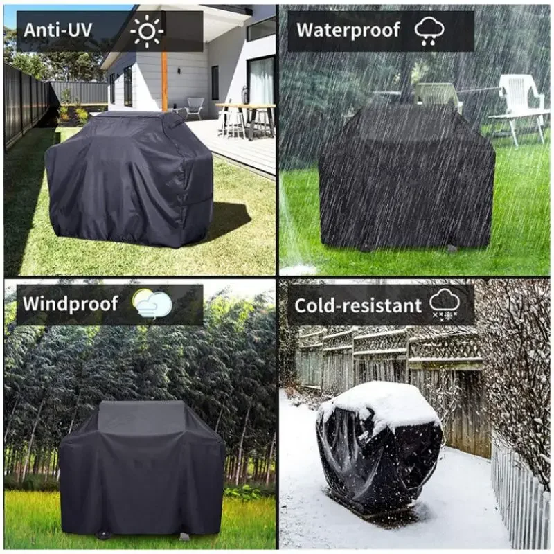 Imagen 5: Funda para Barbacoa de Exterior, Impermeable y con Protección UV, Cierre con Cordón, Ideal para Barbacoas en el Patio