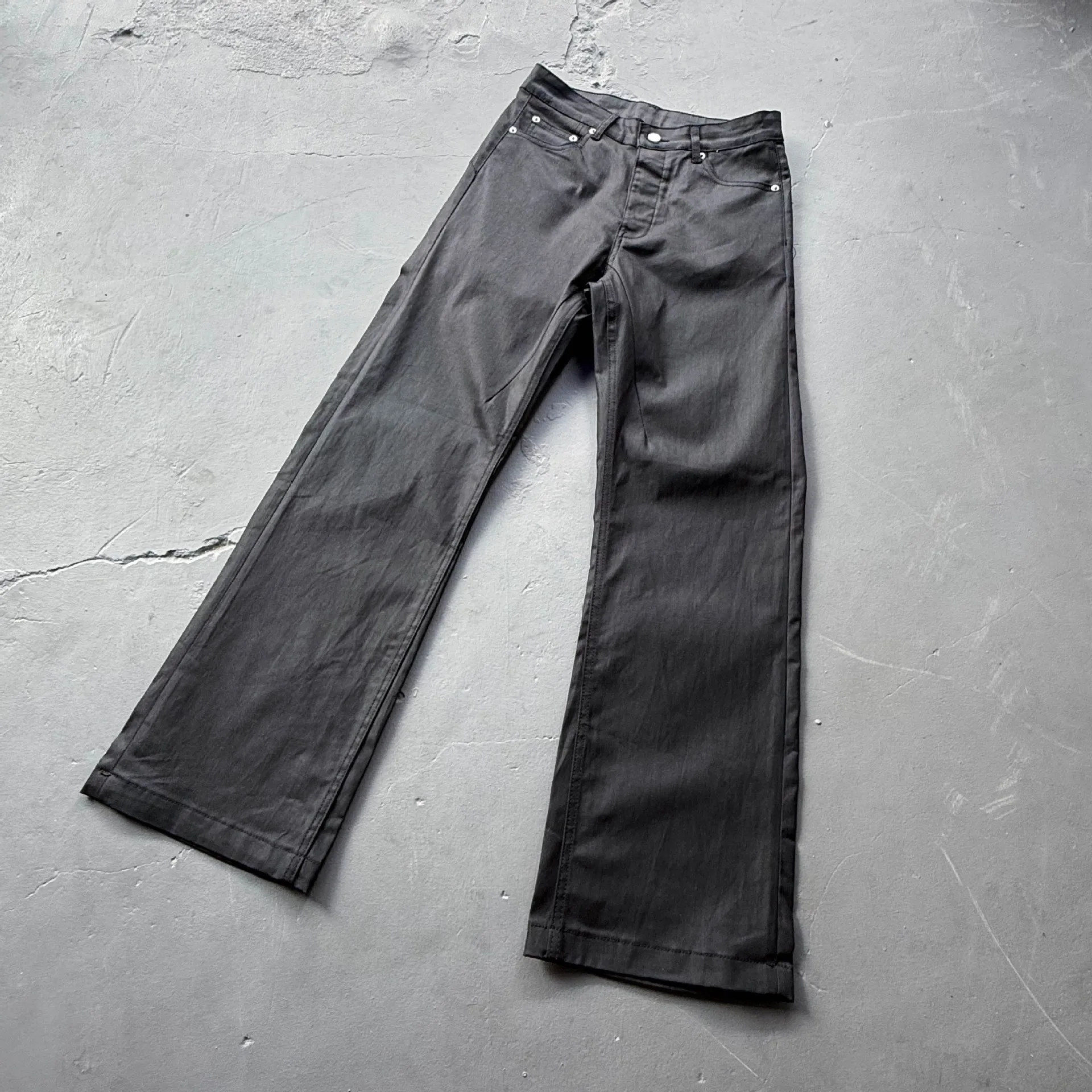 Brand New Rick Zipper Pocket Waxed Deconstructed Slim fit PANT Jeans Cotton Denim Pants Comfort Casual Jeans Size S M L XL #E51