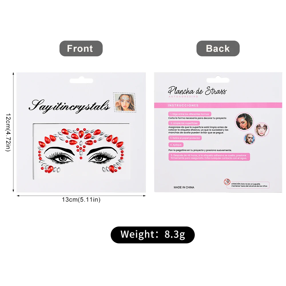 1 個カラフルなフェイスジュエルステッカー子供用小型宝石ラインストーン自己粘着ダイヤモンドアクセサリー子供のためのフェイスメイク