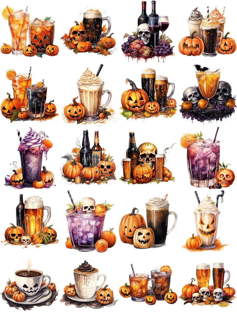 Halloween Drinks Stickers Crafts And Scrapbooking stickers kids toys book Decorative sticker DIY Stationery