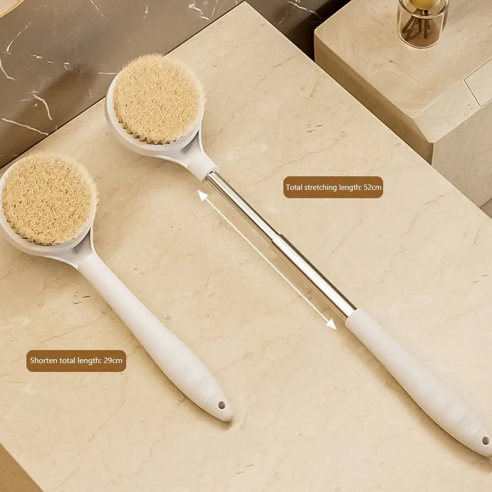 Useful Long Handle Bath Brush Back Rubbing Massager Scalable Shower Brush Soft Cleaning Tools Body Exfoliating Brush