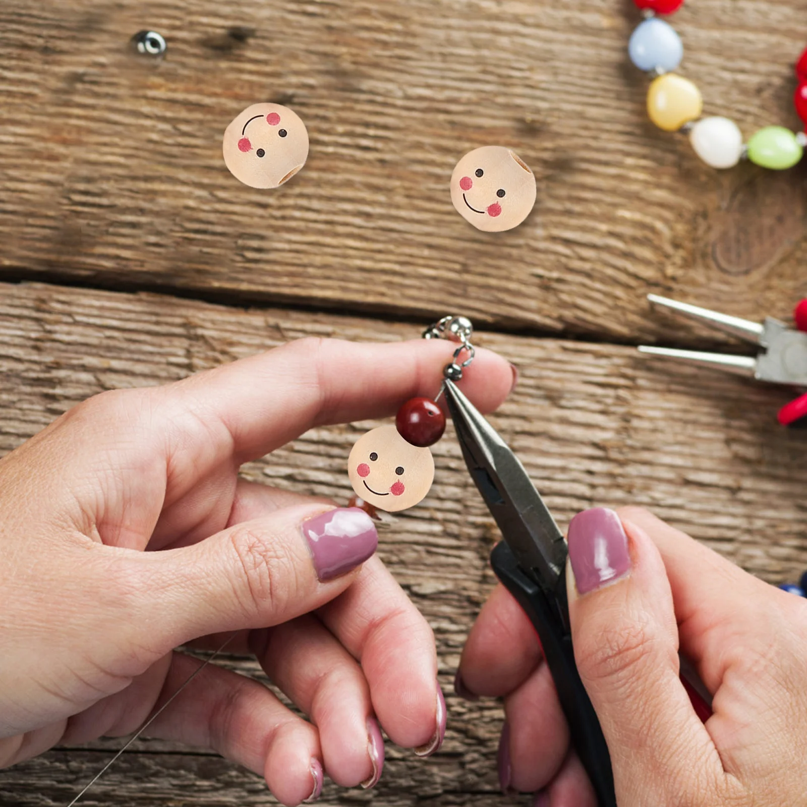 100개 어린이용 비즈, 쥬얼리 제작 공예 DIY 팔찌 목걸이 액세서리용 루즈 스페이서 비즈