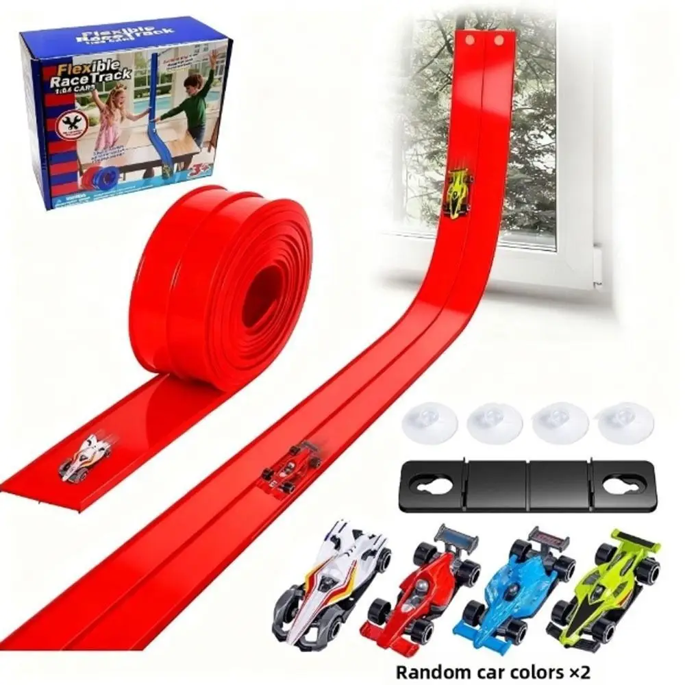 Assembly Flexible Race Track Toy Bendable with Suction Cups Racing Track Car Toy Portable DIY