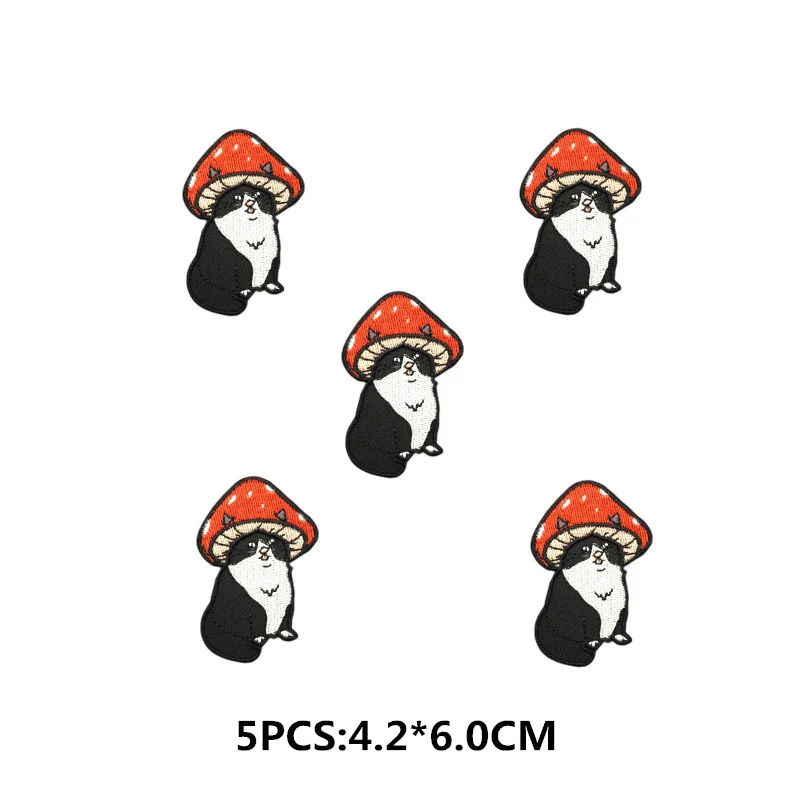 5 teile/los Cartoon Katze Applique Stickerei Patches Für Kleidung Aufkleber DIY Tier Patch Eisen Auf Patches Auf Kleidung – Detail 8